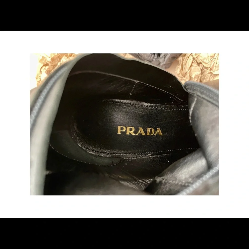 PRADA Soft Calf Leather High Heel Boots 39.5 - Picture 10 of 13